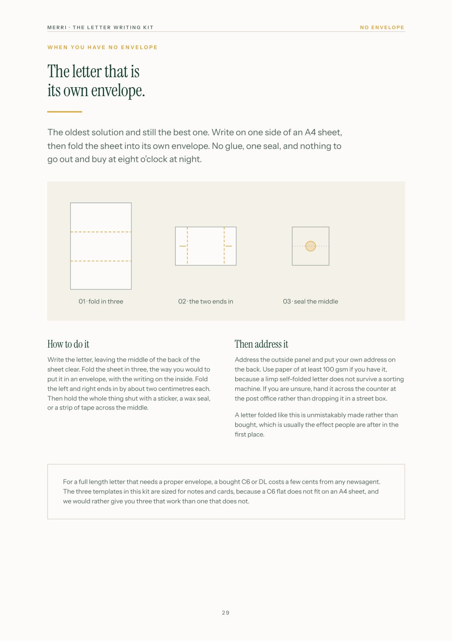 How to fold a letter into its own envelope